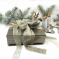 Preview: Geschenkband, Faux light Kordel in gold mit farbigen kleinen Tannenbaumlichter, style